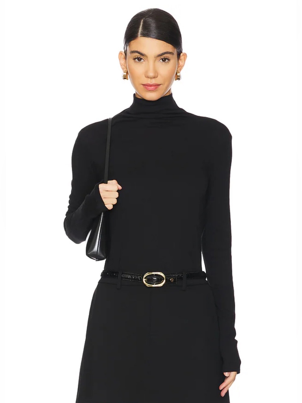 Vince Essential Long Sleeve Turtleneck in Black